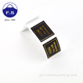 Etiqueta de productos de productos de lámina de oro de lujo etiqueta impermeable personalizada